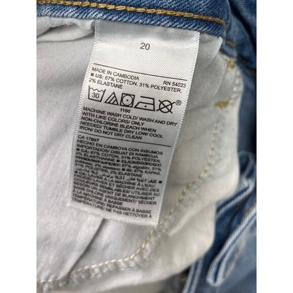 Old Navy Power Straight Denim Blue Jeans Light Wash Stretchy Women’s 20 - Picture 4 of 4